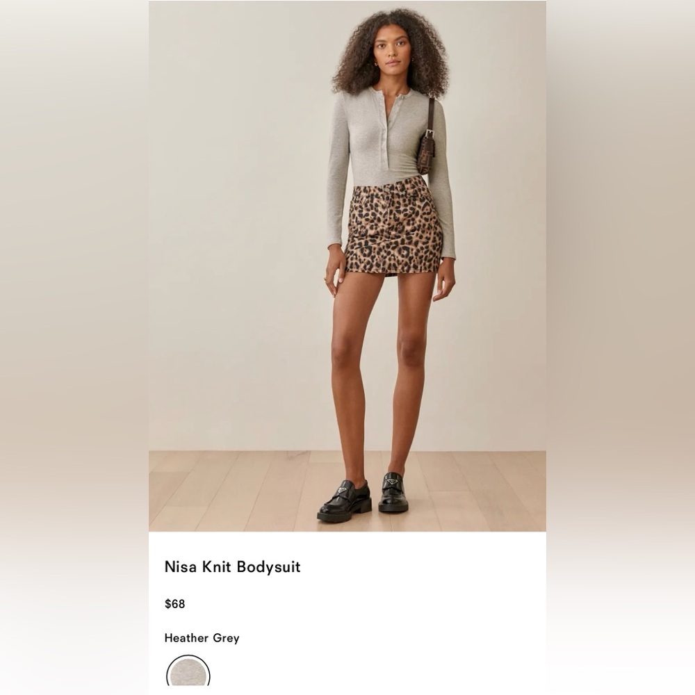 Reformation Nisa Knit Bodysuit - Heather Grey